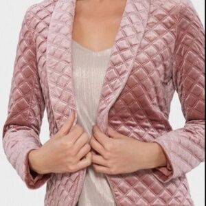 Willow & Clay quilted velvet one button blazer jacket women's Sz Medium